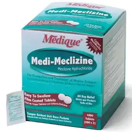 Meclizine 25mg générique — prix €0.34 le comprimé